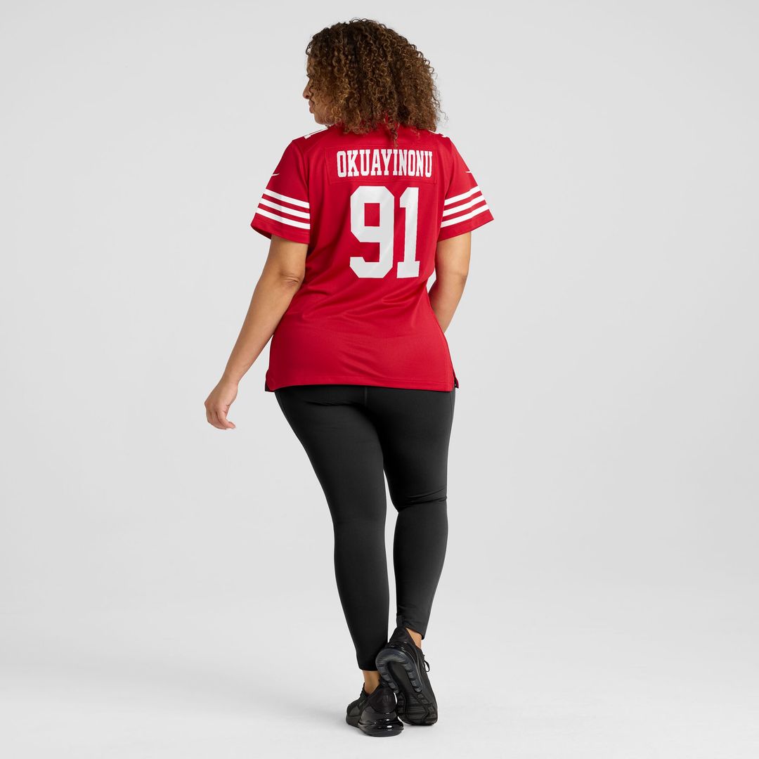 Sam Okuayinonu San Francisco 49ers Nike Women's Team Game Jersey -  Scarlet