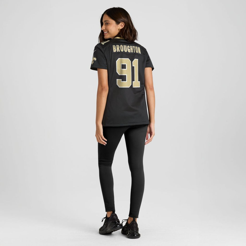 Vernon Broughton New Orleans Saints Nike Women's Team Game Jersey -  Black